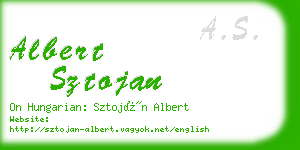 albert sztojan business card